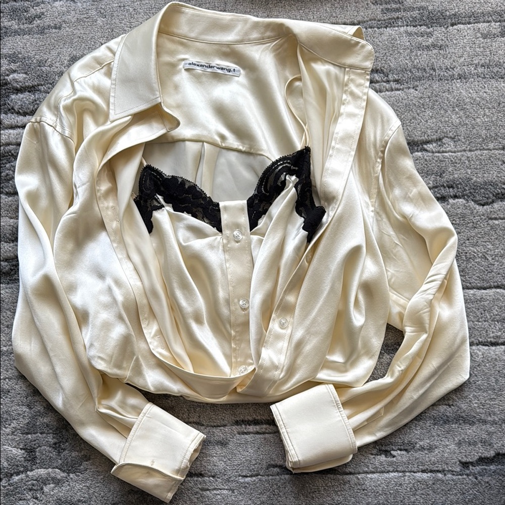Alexander Wang Cream Silk Shirt